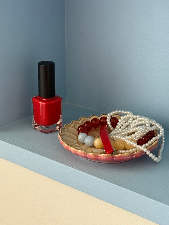 EDA Lille Porcelænsfad (10x10x1,7cm) Sand/Pink