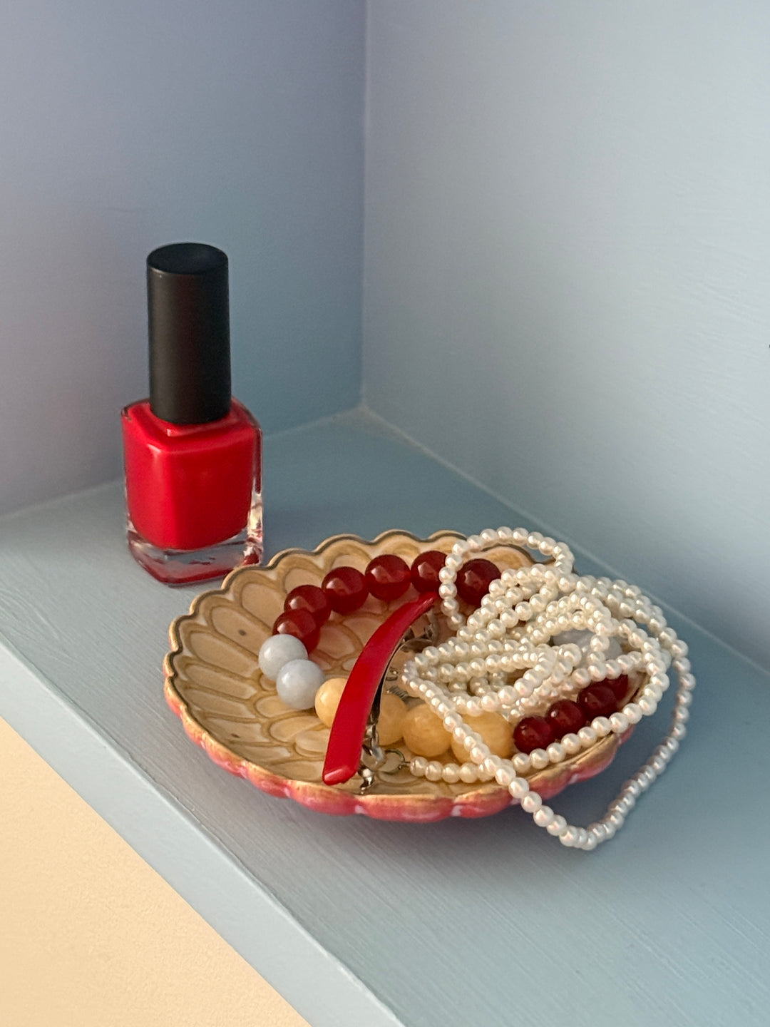 EDA Lille Porcelænsfad (10x10x1,7cm) Sand/Pink