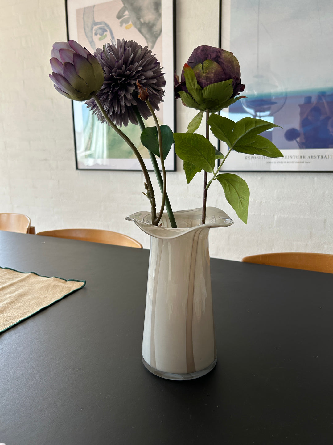 BYRON Vase (Ø17,4x24,4 cm)  Lysegrå m Stribe