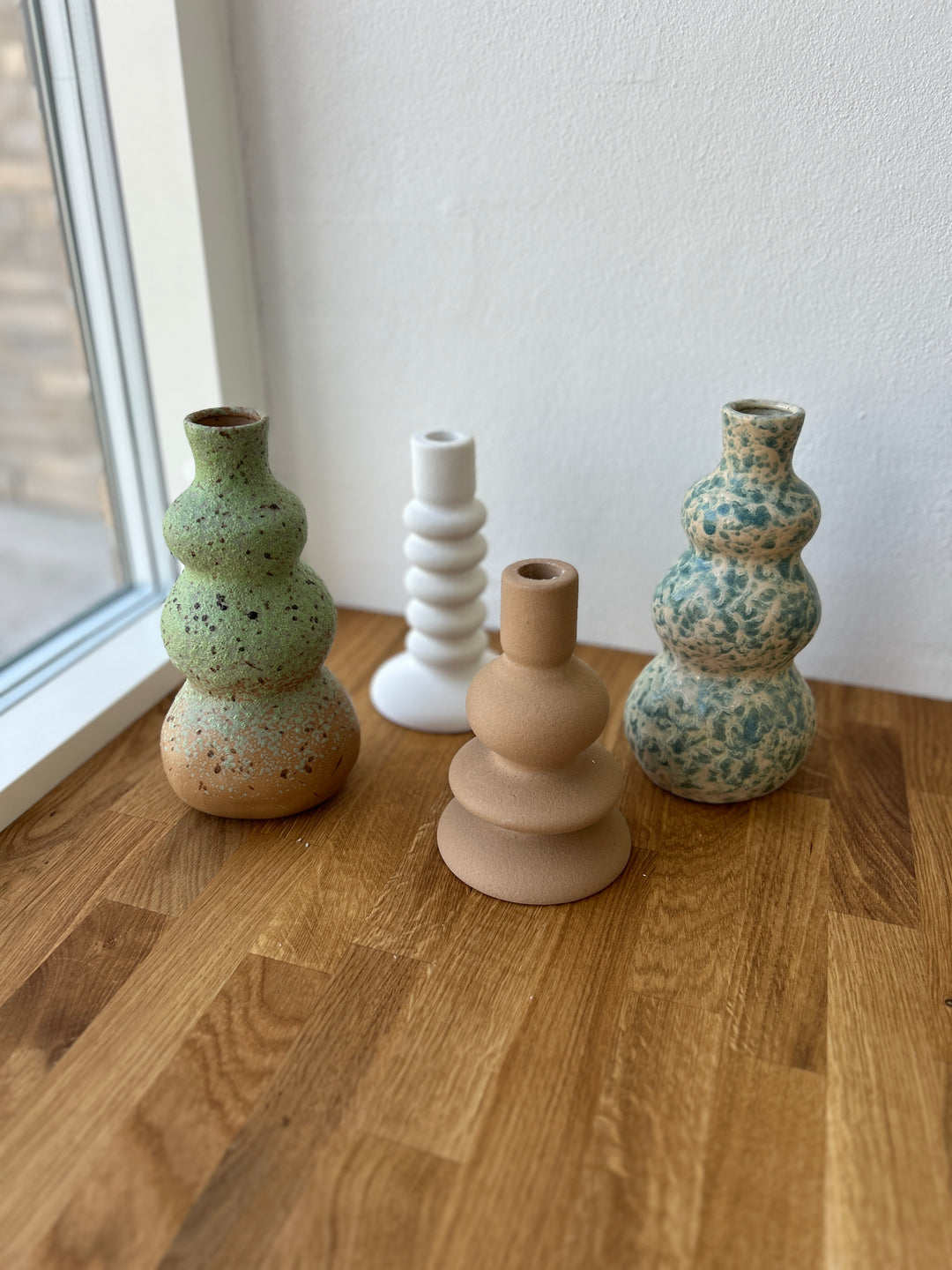 BARLY Vase (Ø 11,5 x 24cm) Grøn/Brun