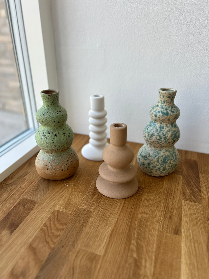 BARLY Vase (Ø 11,5 x 24cm) Grøn/Brun