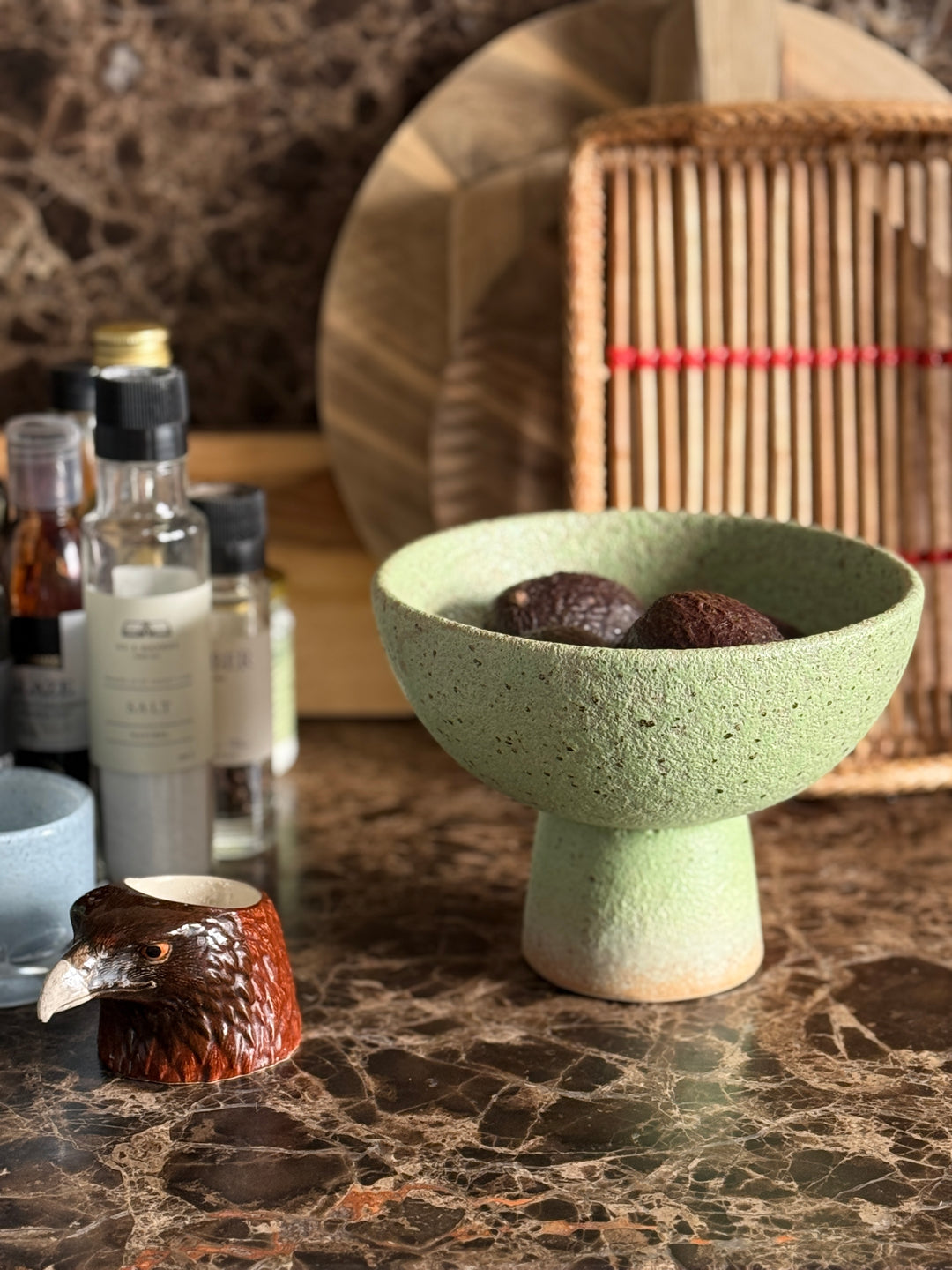 CÆSER Skål (Ø 21 x 16,5cm) Grøn/Brun