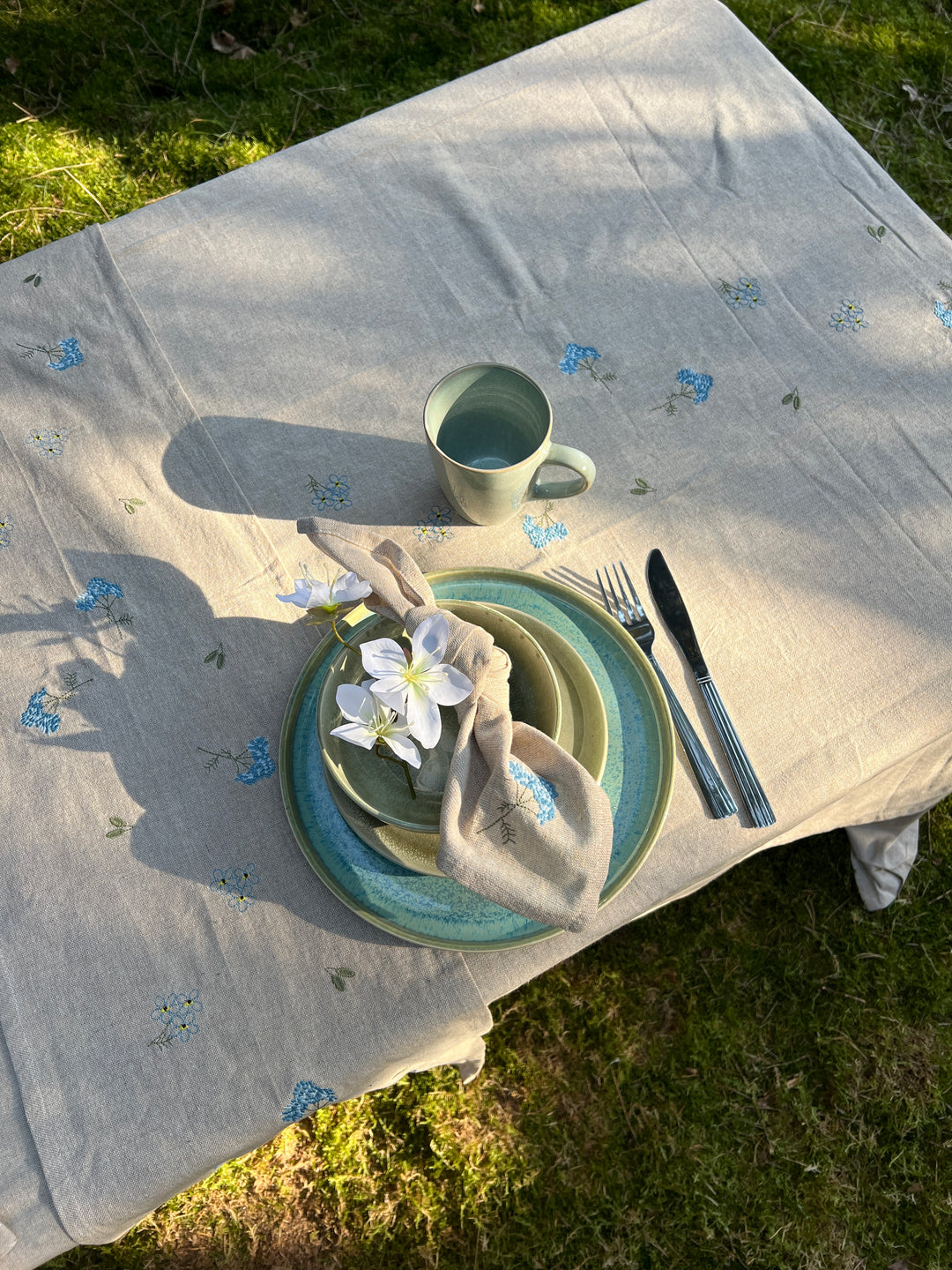 Stofserviet m Blomst  ETLA (40x40cm)