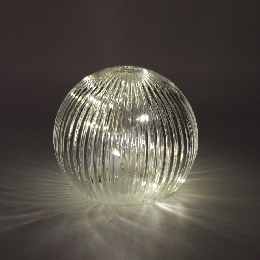 Stor Glas Kugle m. LED (12x10cm)