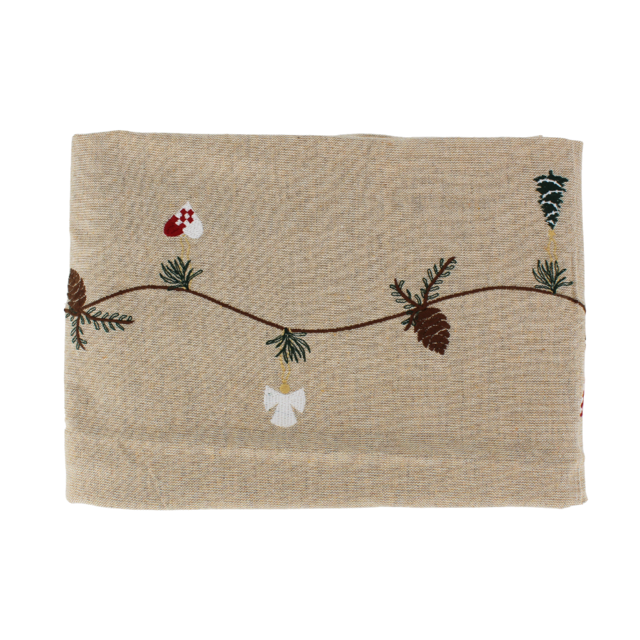 Juledug m Broderi (140x270cm)