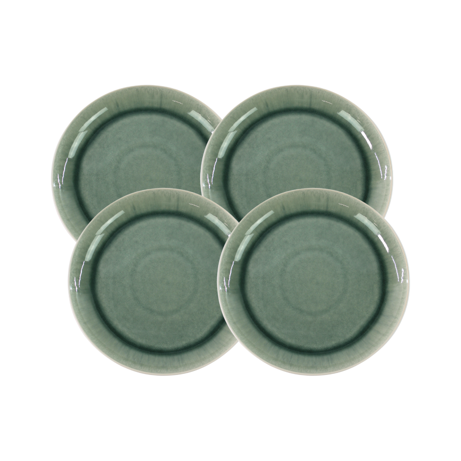 4 stk. ASTA Middagstallerkener m/løbeglasur i Grøn (Ø26cm)