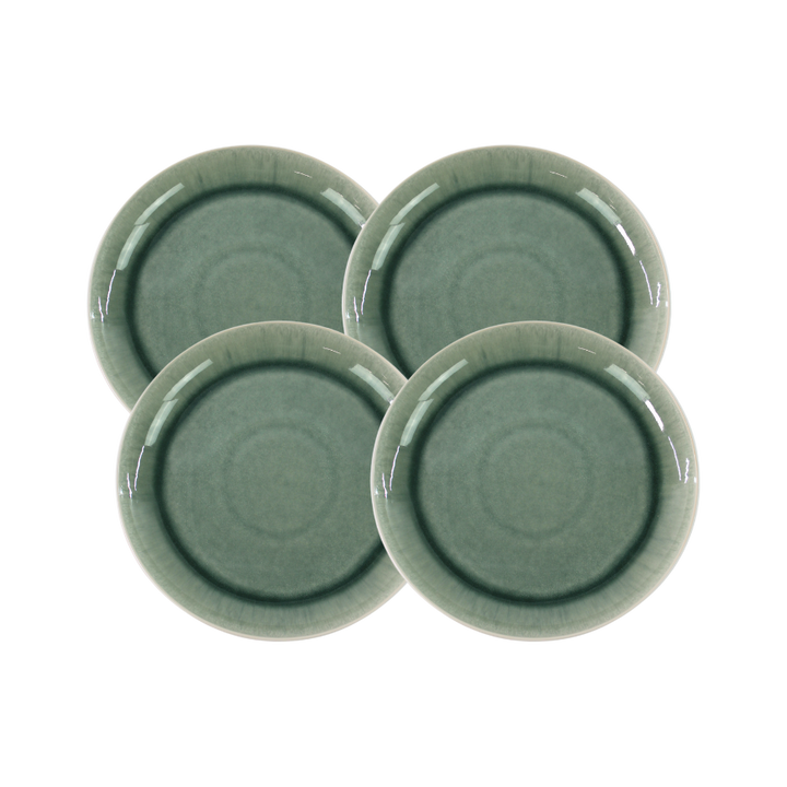 4 stk. ASTA Middagstallerkener m/løbeglasur i Grøn (Ø26cm)