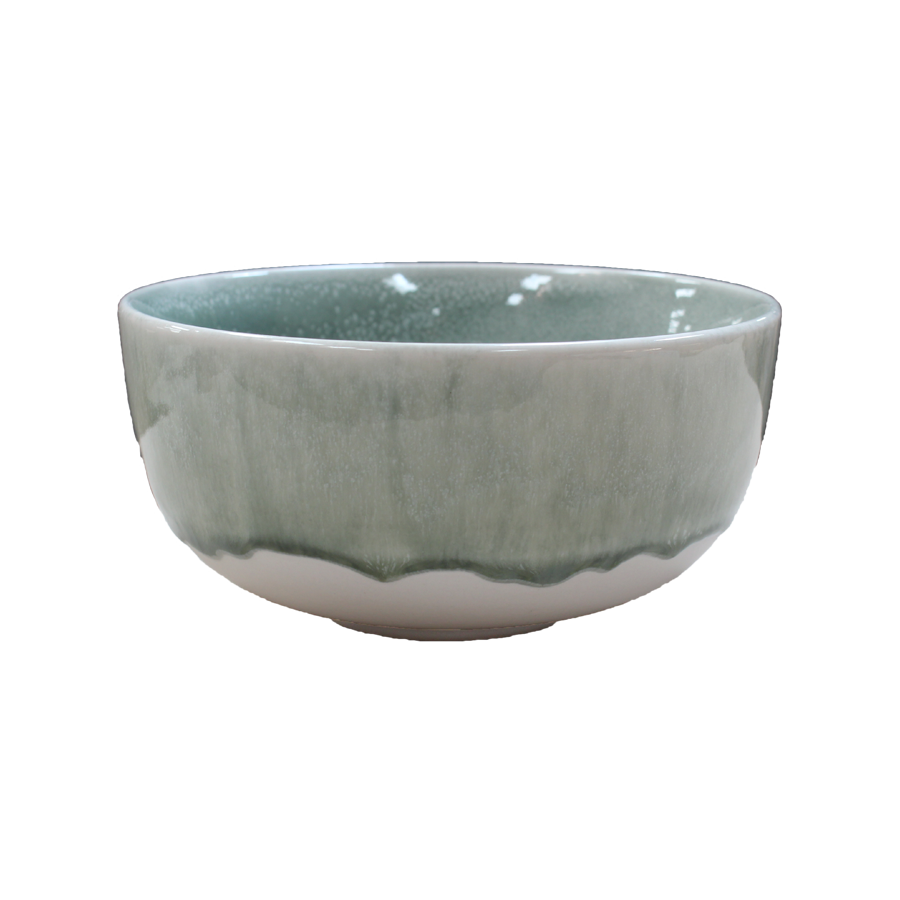 6 stk. Asta Skåle i Grøn m. Løbeglasur