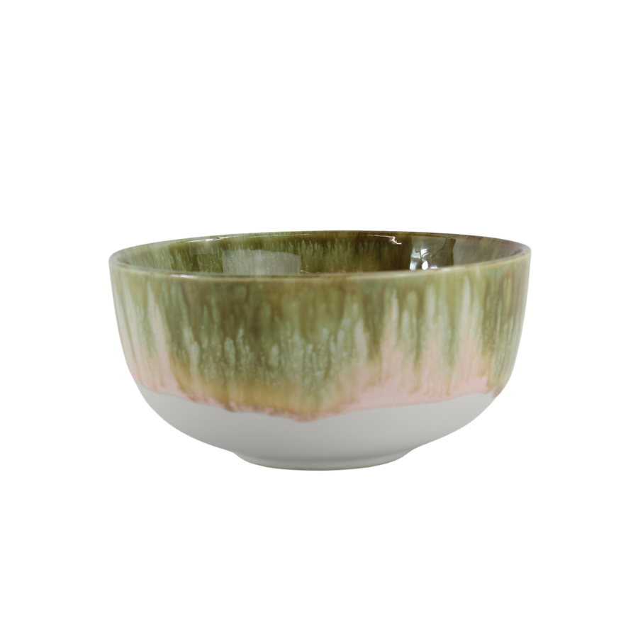 ASTA skål m/løbeglasur rosa