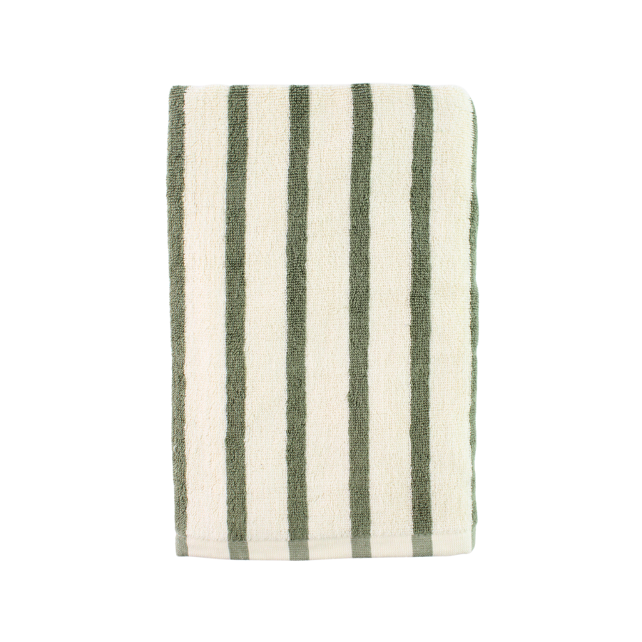Badehåndklæde m Stribe Grøn BHANI(70x140cm)