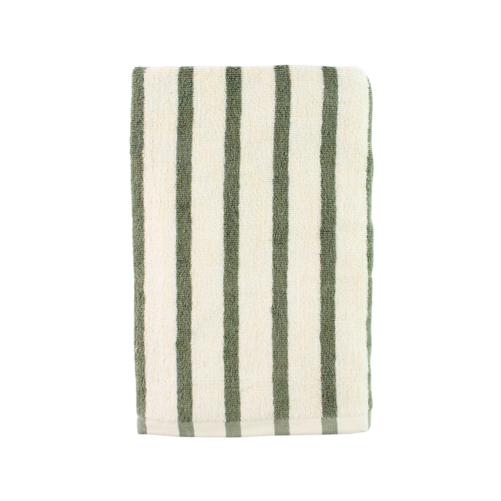 Badehåndklæde m Stribe Grøn BHANI(70x140cm)
