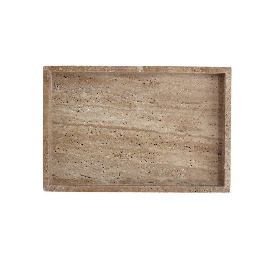Bakke i Travertin. 30x20x3cm.