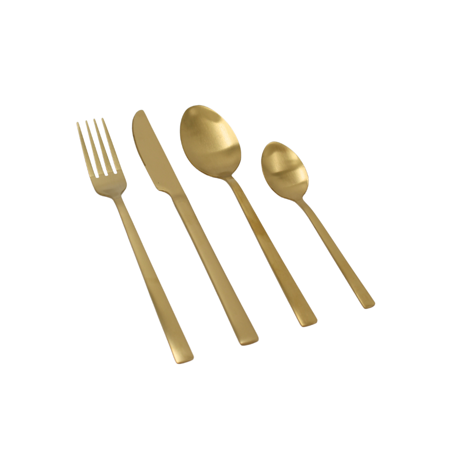 Bestiksæt 16 dele i Guld farve.