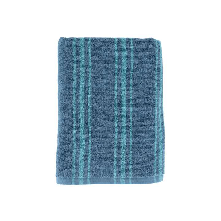 COREY Badehåndklæde (70x140cm) mørkeblå m/ lyseblå stribe