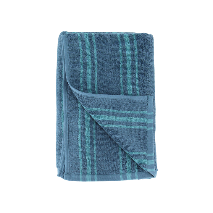 COREY Håndklæde (50x100cm) mørkeblå m/ lyseblå stribe