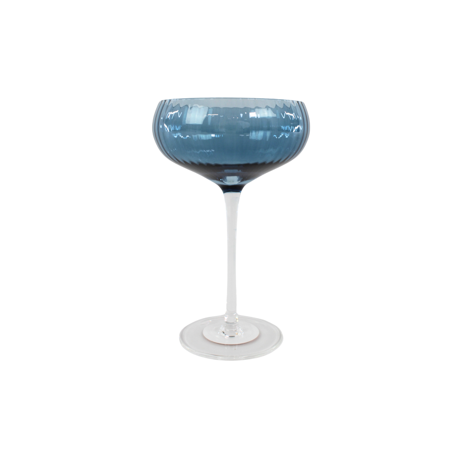 Cocktail Glas AILEEN  Blå m. Transparent Stem