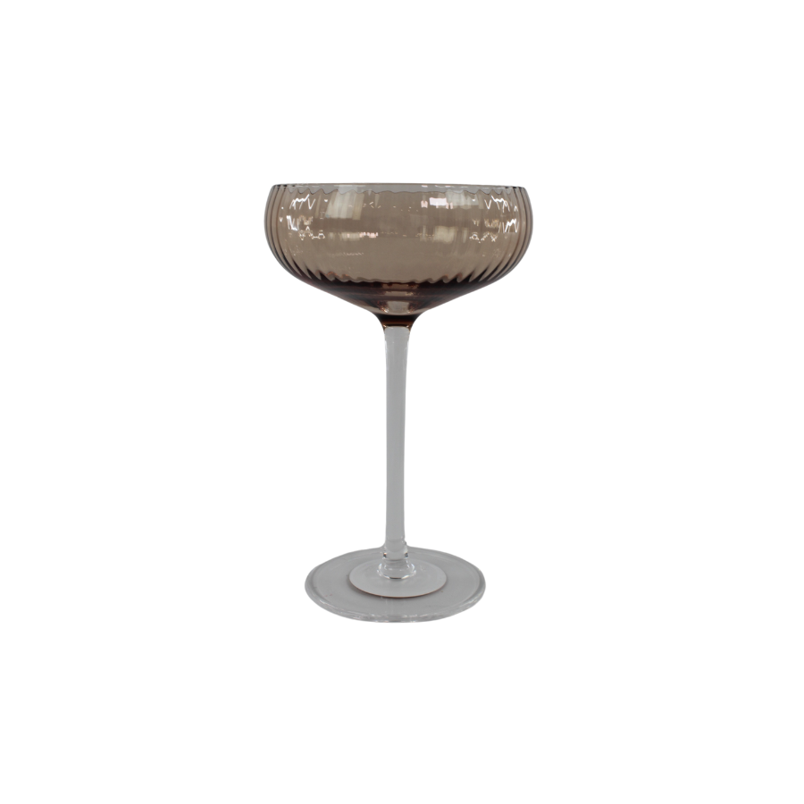 Cocktail Glas AILEEN  Brun m. Transparent Stem