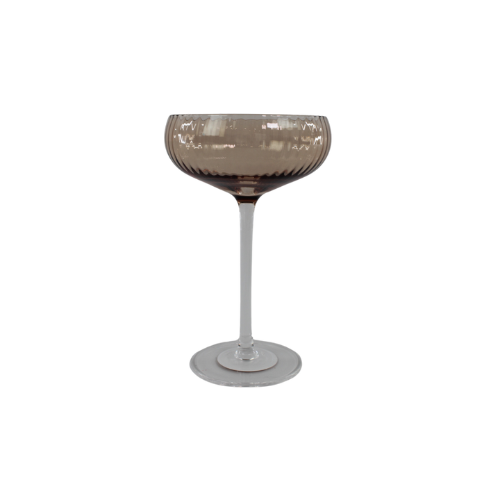 Cocktail Glas AILEEN  Brun m. Transparent Stem