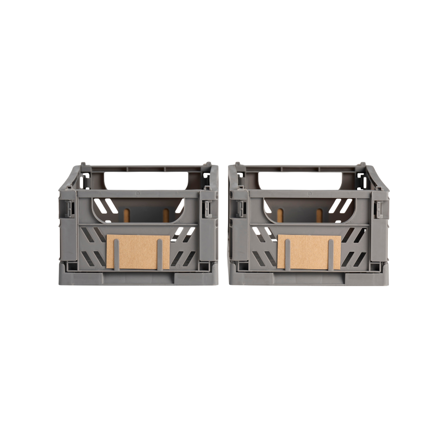 DAY Opbevaringskasse Foldbar 2 stk Dark Grey (25 x 16,5 x 10 cm)