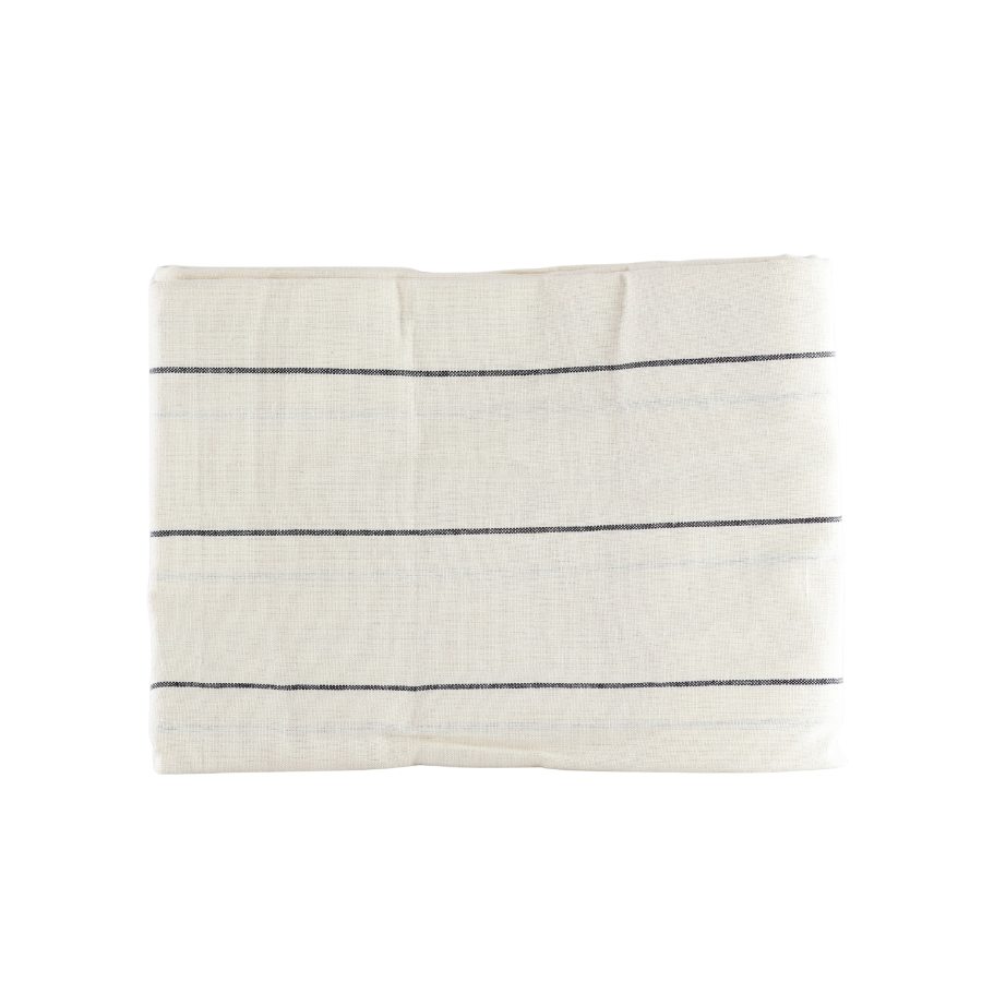 Dug m Natur og Sort Stribe FREYA (140x220cm)