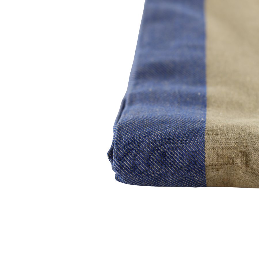 Dug (140x220cm) Ecru Malange m. Blå Stribe