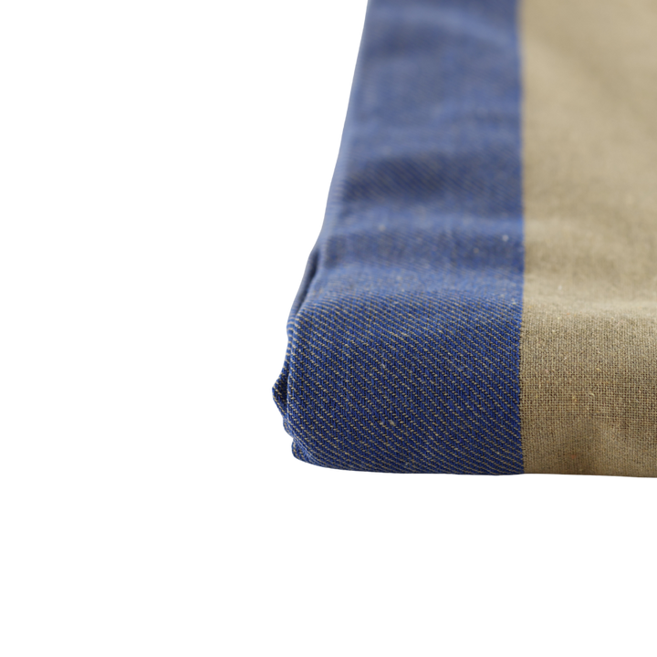 Dug (140x220cm) Ecru Malange m. Blå Stribe