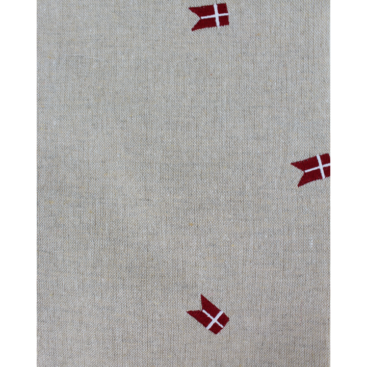Dug m. Broderet Dansk Flag. 140x180cm