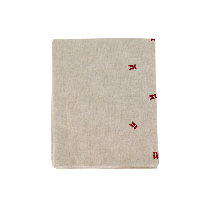 Dug m. Broderet Dansk Flag. 140x180cm
