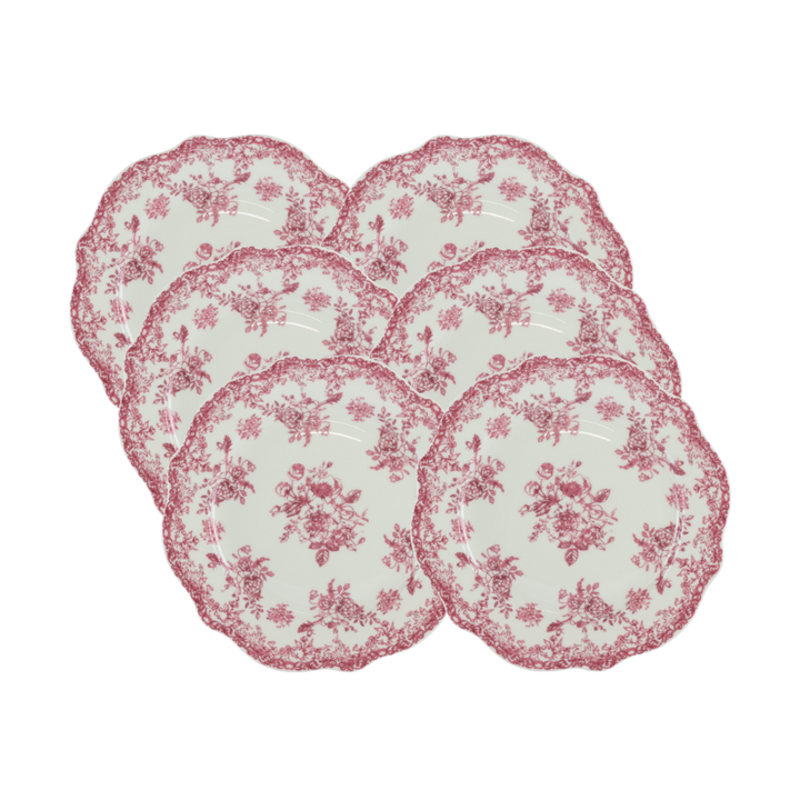 6 stk. Frokosttallerkener DINNA i Bordeaux (Ø19,3x1,7cm)