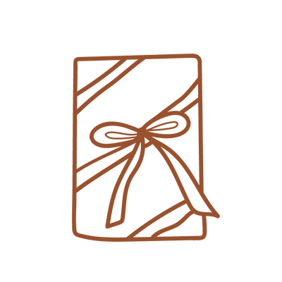 Stregtegning af gave der illustrerer kategorien "gaver"