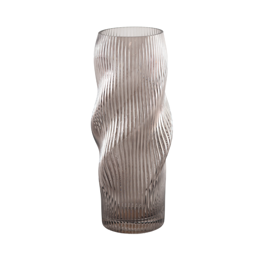 Glas Vase ANJO (H 30cm) Grå