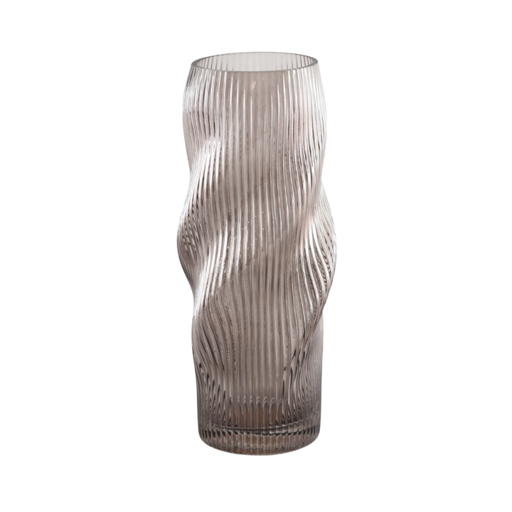 Glas Vase ANJO (H 30cm) Grå