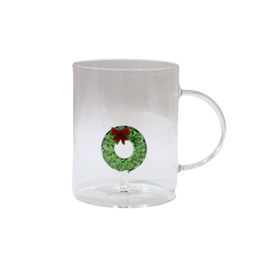Glas med Julekrans Figur (450ml)