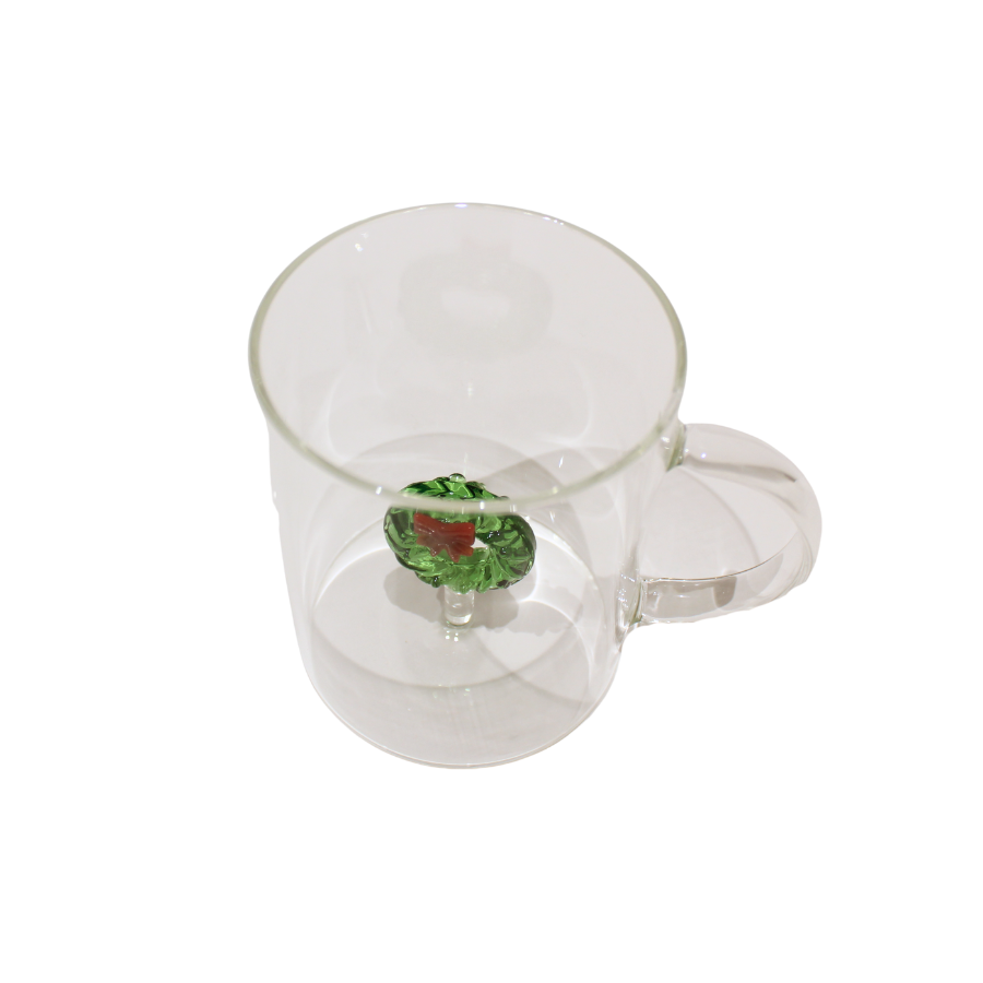 Glas med Julekrans Figur (450ml)
