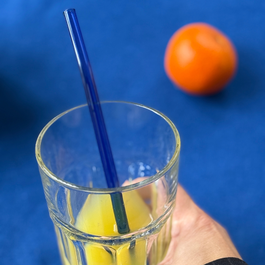 ELFI Glassugerør med Rensebørste (4stk) Blå