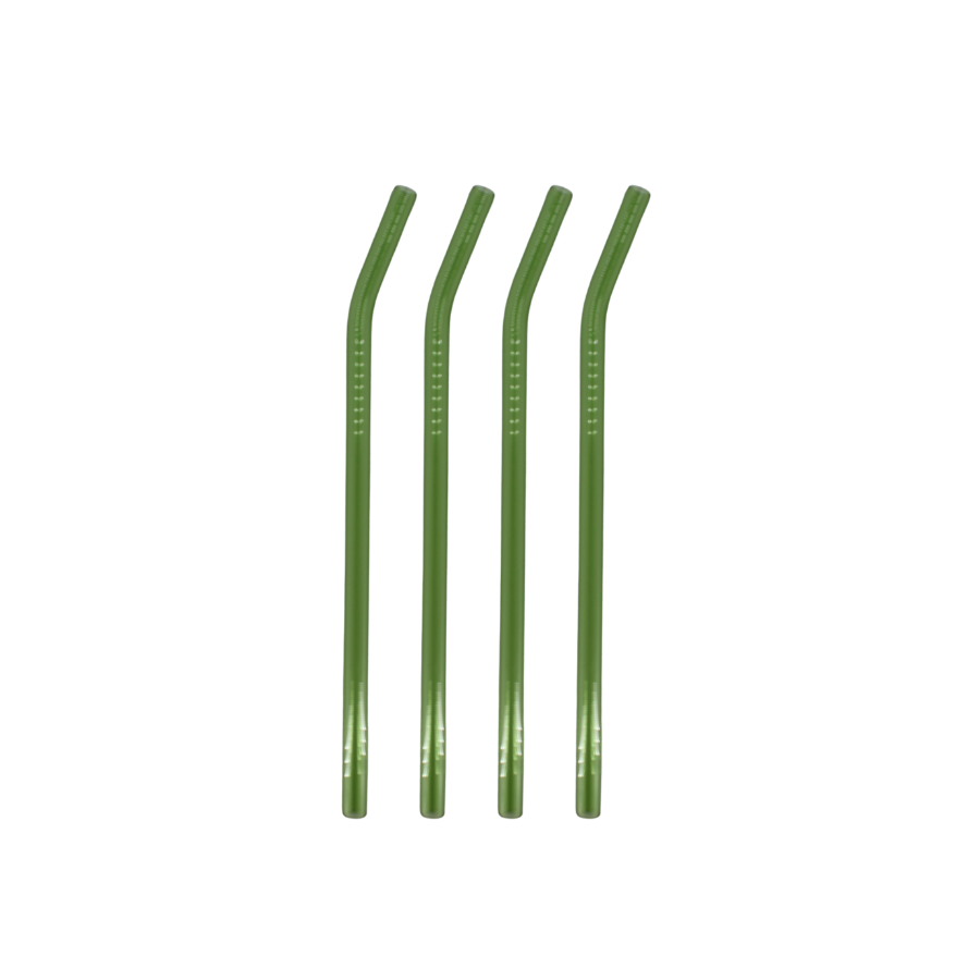 ELFI Glassugerør med Rensebørste (4stk) Grøn