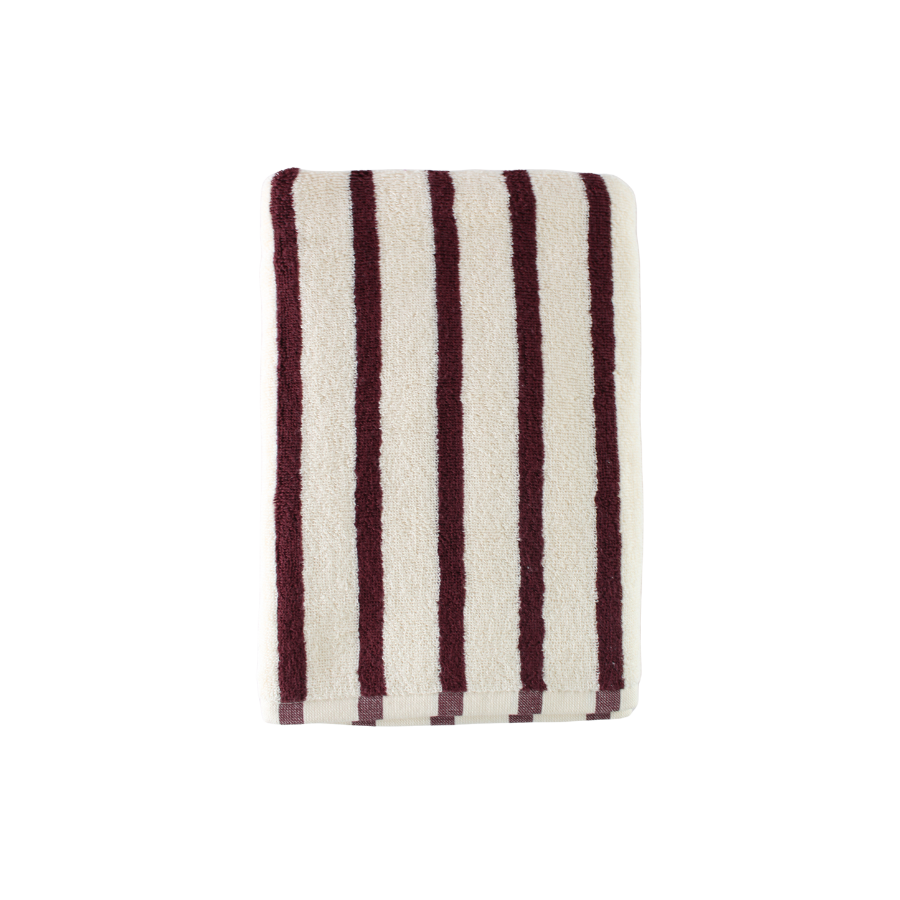 Badehåndklæde m BURGANDY Stribe BENN(70x140cm)