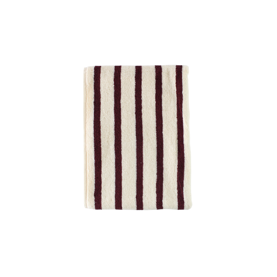 Håndklæde m Burgandy Stribe BENN (50x100cm)