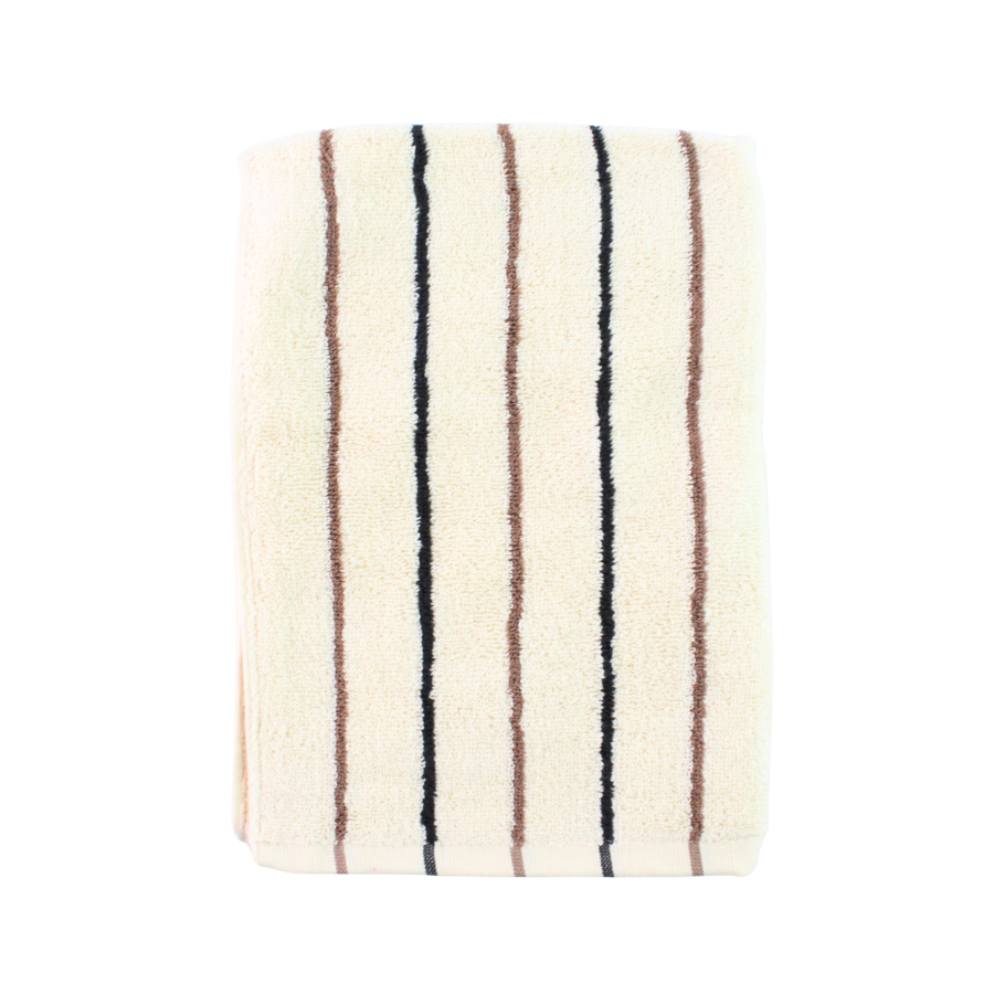 Håndklæde m Creme, Brun og Grå Stribe FRIDO (50x100cm)