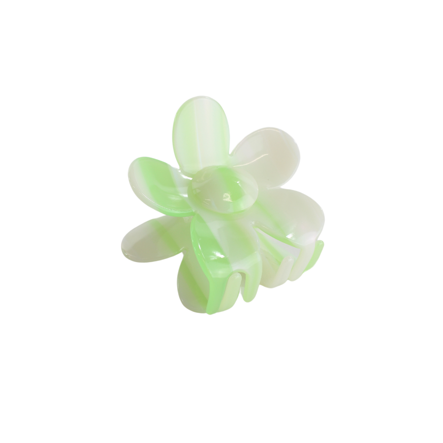 Hårklemme m. Blomst i Grøn
