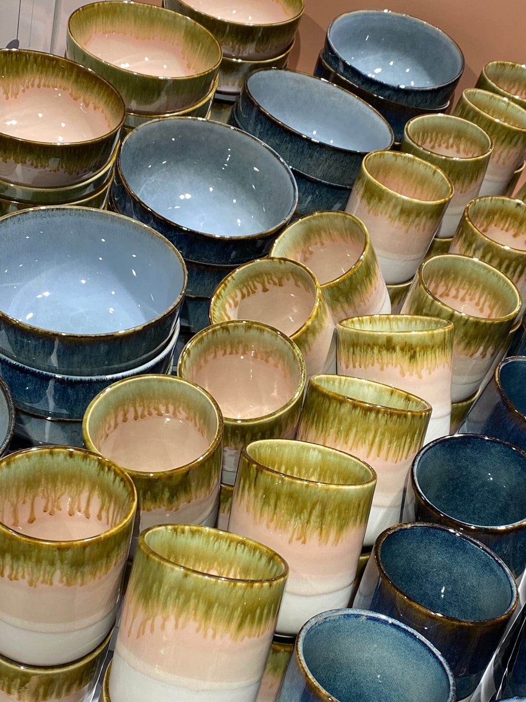 6 stk. Asta Krus i Rosa m. Løbeglasur