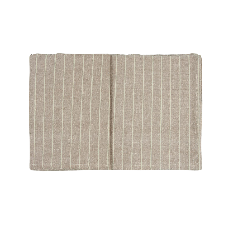Ib Laursen - Dug i Malva m. Beige Nålestriber (150x250 cm)