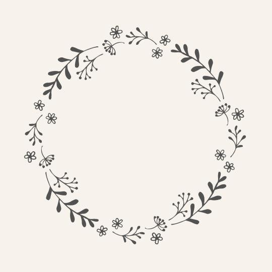 Servietter. w/Black Flower Wreath. 50stk.