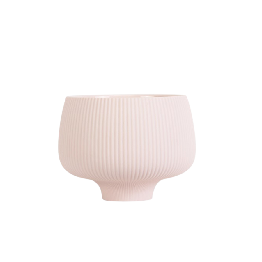 Urtepotte m. Riller i Rosa (Ø15,5cm)