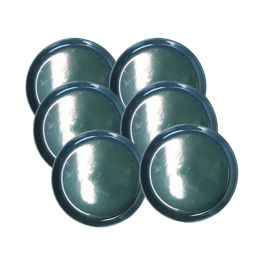 6 stk. Keramik Frokosttallerken ALEC i Mørkegrøn (Ø21x7cm)