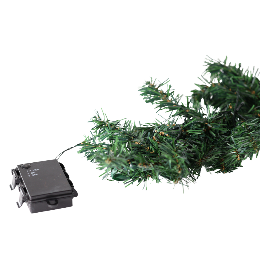 Kunstig Granguirlande m. LED