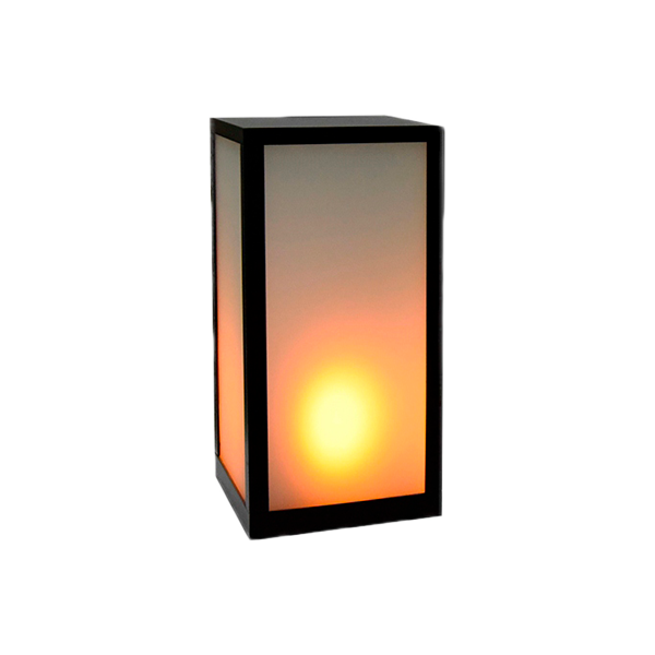 Lanterne m. LED, Sort m. Frostet Glas (H:20)