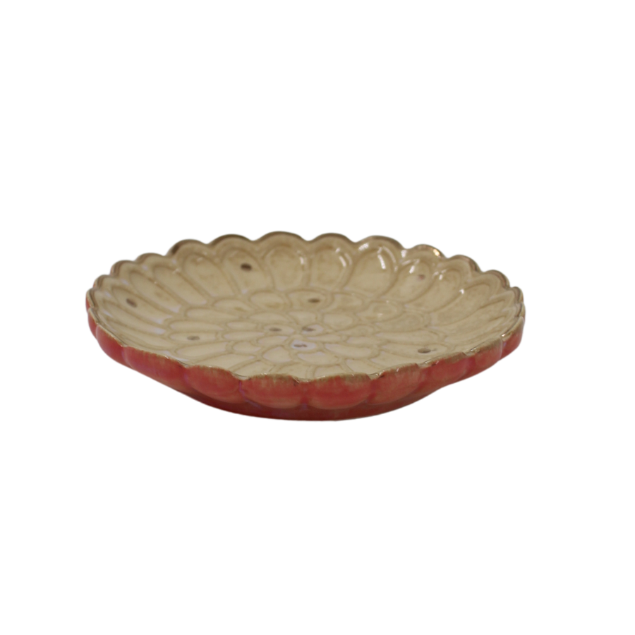 EDA Lille Porcelænsfad (10x10x1,7cm) Sand/Pink