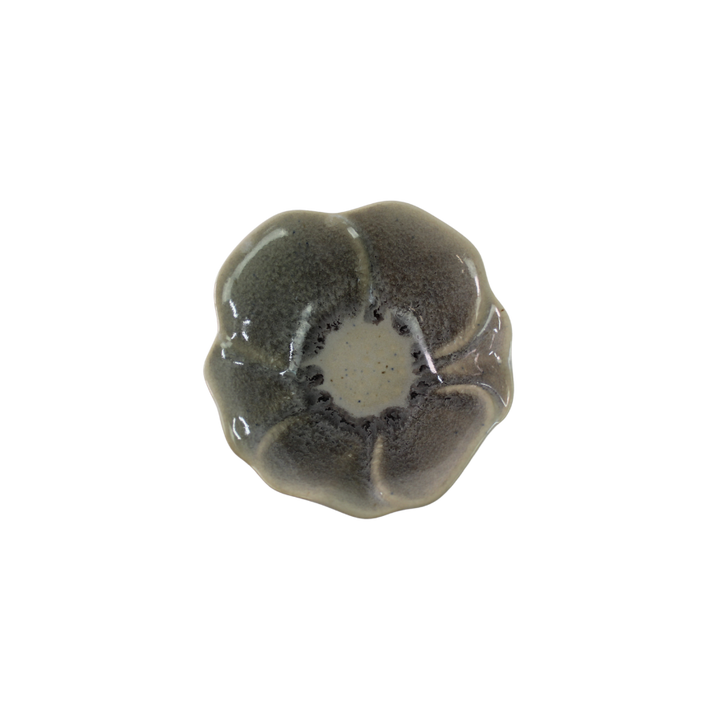 Lille Skål CAHID  i Blomst design (10x10x3cm) Creme/Grå