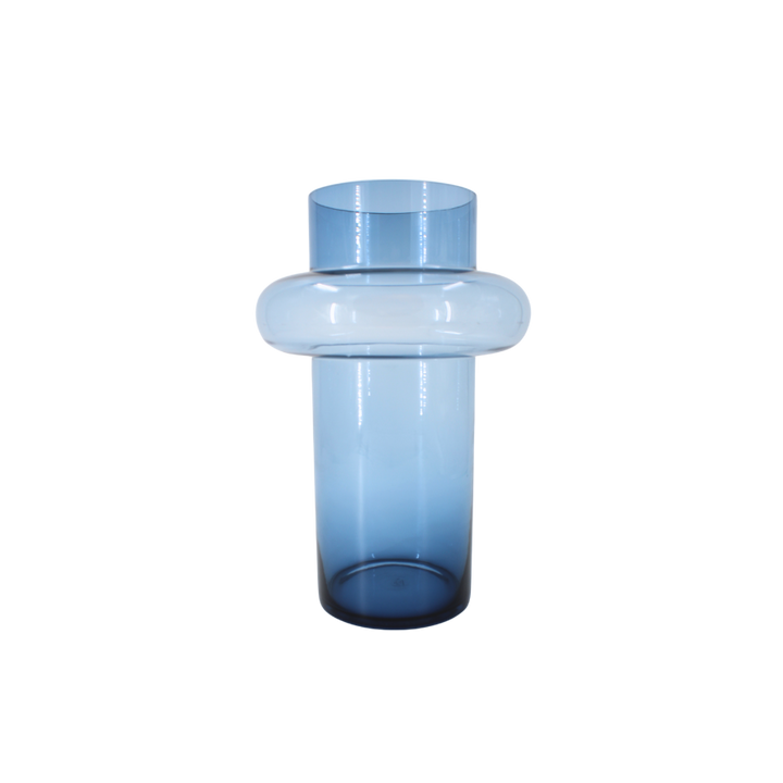 Lyngby Tube Vase (H:25cm). Dark Blue